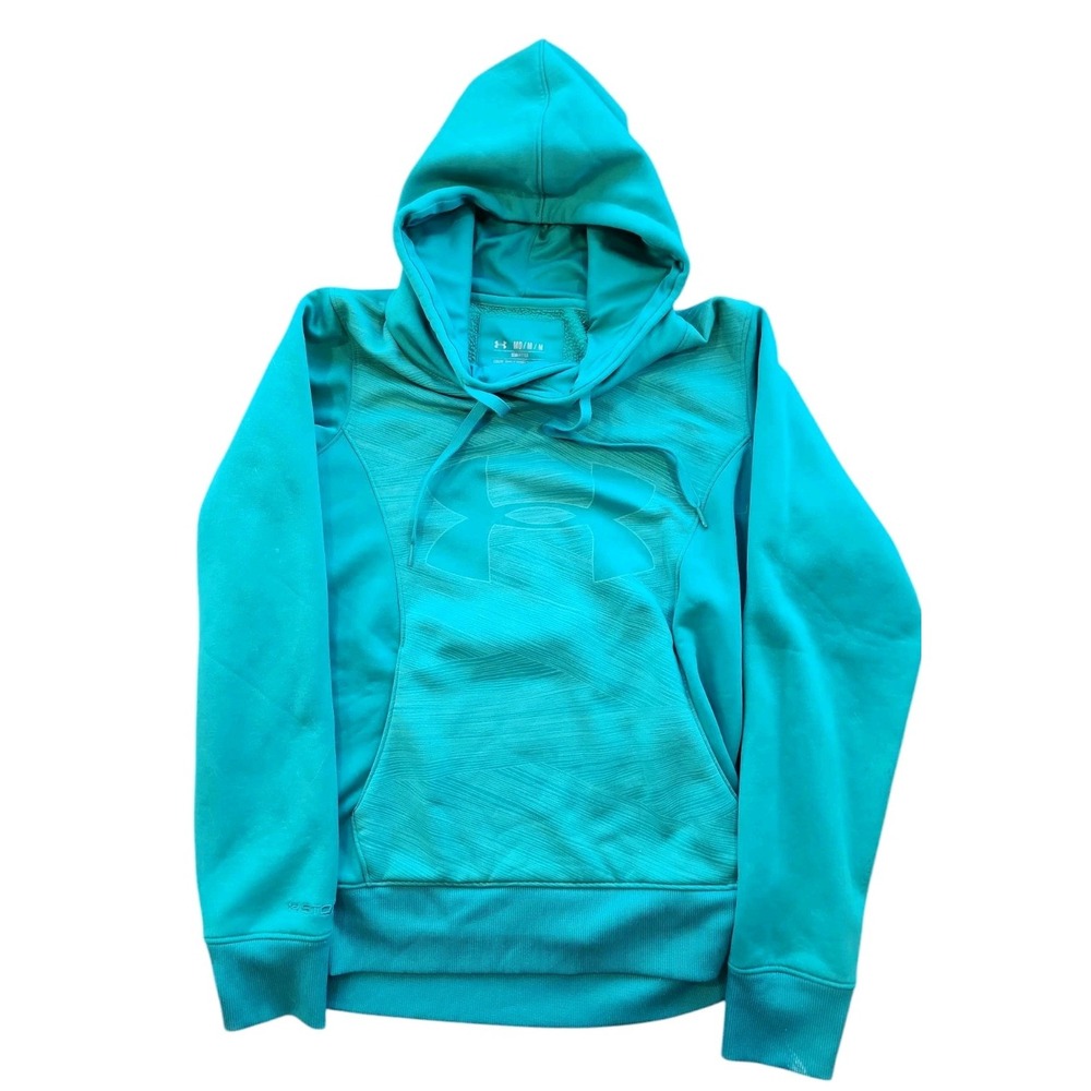 Under Armour Storm Hoodie‎ Women's Size Medium Green Logo Cold Gear Semi-Fitted